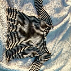 Black and white striped square neck off the shoulder top size L